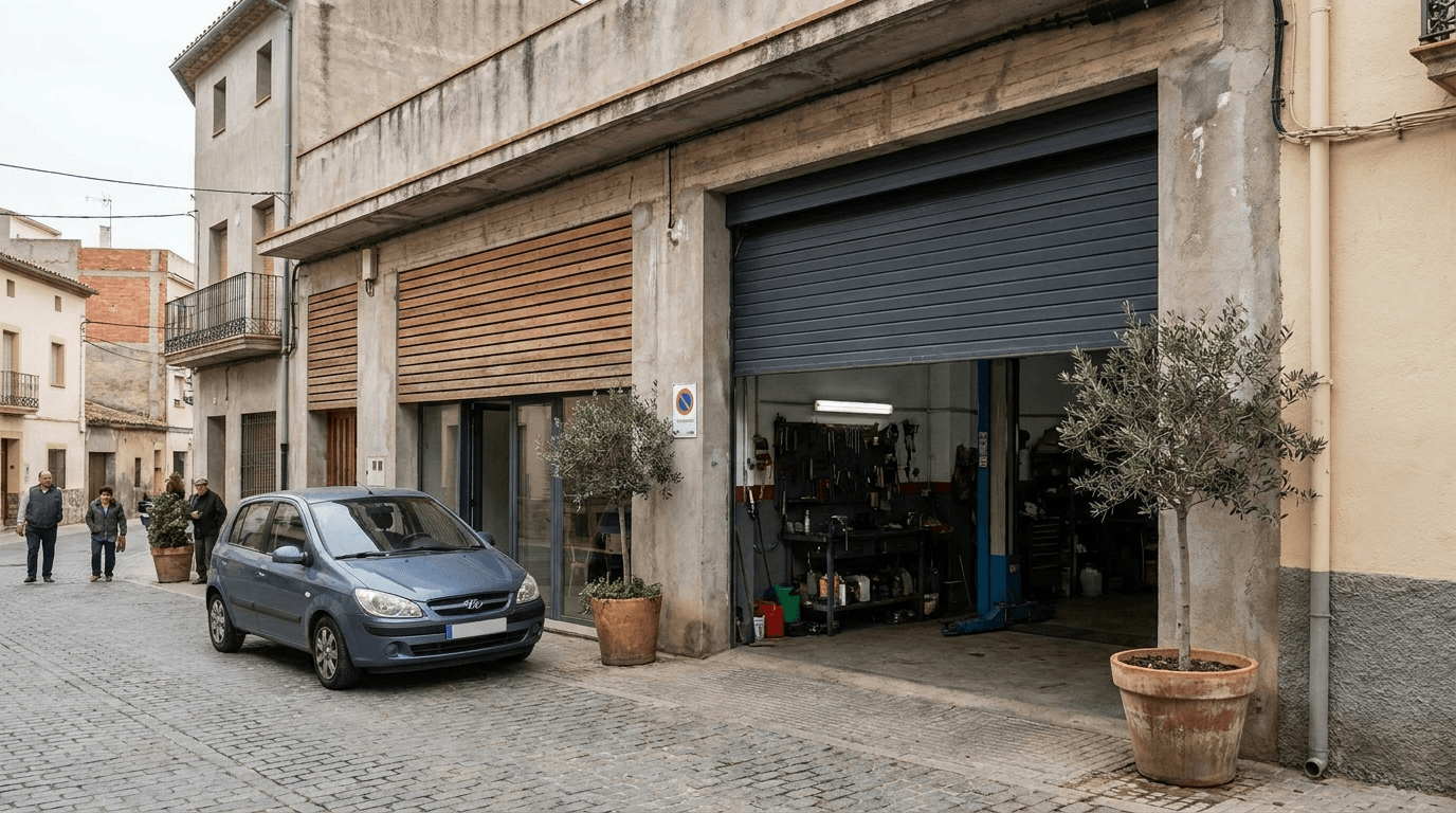 Fachada del taller ALCAR en Carrer Sant Miquel, Cardedeu